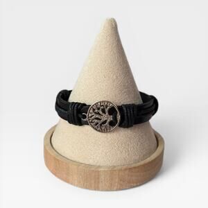 Tree Of Life Charm Leather Rope Chain Bracelet